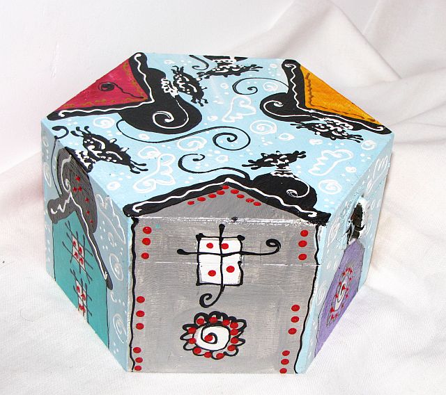cutie din lemn hexagon - 013 cutie din lemn hexagon - 013